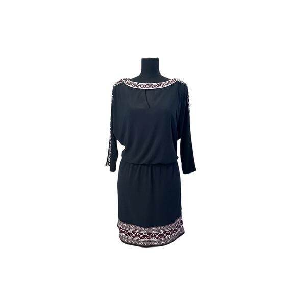 White House Black Market Embroidered Blouson Dress - M - Picture 2 of 9